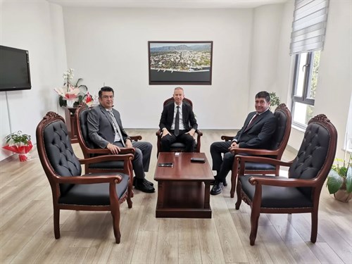 Polis Başmüfettişleri Oğuzhan Şahin, Harun Yıldırım  Kaymakamımız Mustafa Maslak'ı ziyaret etti.